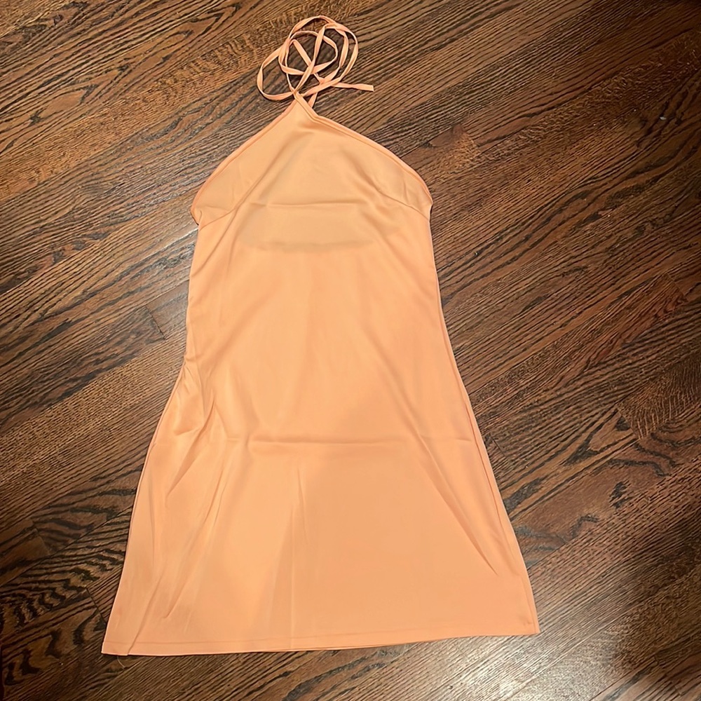 Peach Satin Dress